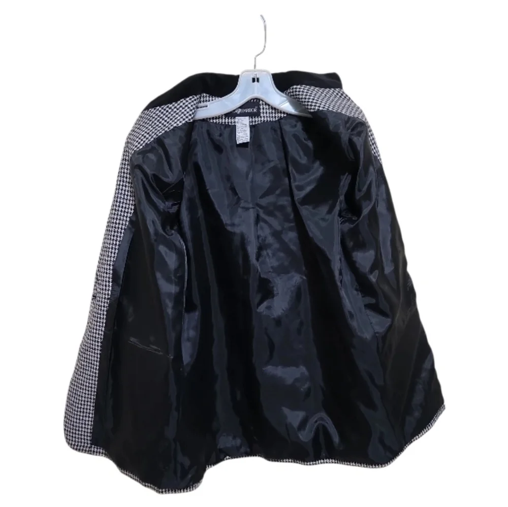 Sag Harbor Women Black and White Houndstooth Blazer Jacket Size 10